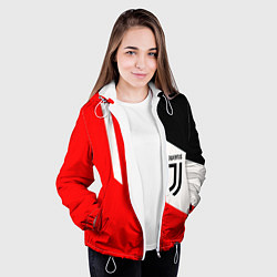 Куртка с капюшоном женская Juventus sport geometry, цвет: 3D-белый — фото 2