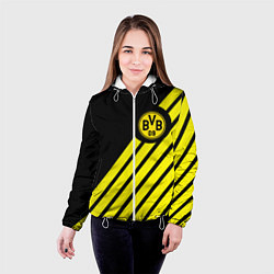 Куртка с капюшоном женская Borussia geometry yellow, цвет: 3D-белый — фото 2