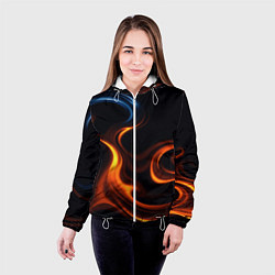 Куртка с капюшоном женская The color is fire orange, цвет: 3D-белый — фото 2
