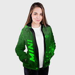 Куртка с капюшоном женская Mini - green gradient вертикально, цвет: 3D-черный — фото 2