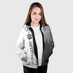 Куртка с капюшоном женская Suzuki - white gradient по-вертикали, цвет: 3D-черный — фото 2