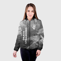 Куртка с капюшоном женская Death Stranding - grey gradient вертикально, цвет: 3D-черный — фото 2