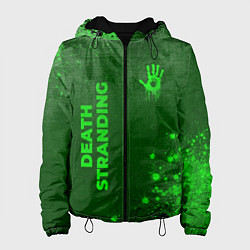 Куртка с капюшоном женская Death Stranding - green gradient вертикально, цвет: 3D-черный