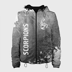 Куртка с капюшоном женская Scorpions - grey gradient вертикально, цвет: 3D-черный