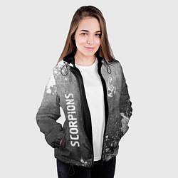 Куртка с капюшоном женская Scorpions - grey gradient вертикально, цвет: 3D-черный — фото 2