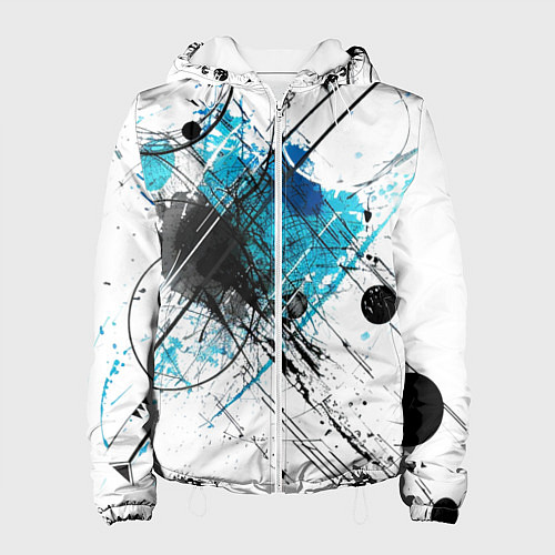 Женская куртка Абстракция цвета / 3D-Белый – фото 1
