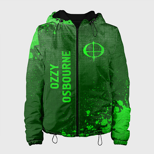 Женская куртка Ozzy Osbourne - green gradient вертикально / 3D-Черный – фото 1
