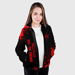 Куртка с капюшоном женская Bring Me the Horizon - red gradient вертикально, цвет: 3D-черный — фото 2