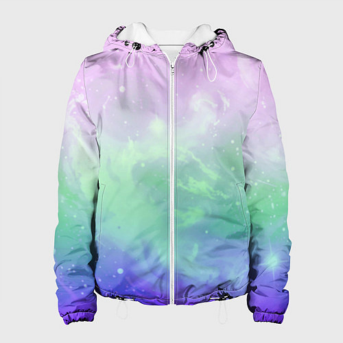 Женская куртка Космический бледный розово-синий / 3D-Белый – фото 1