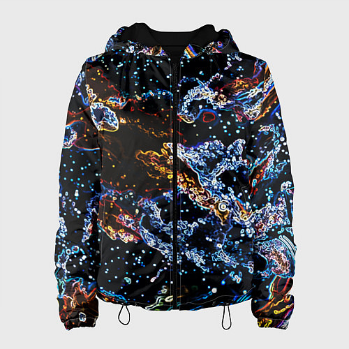 Женская куртка Звёздно-кислотная абстракция / 3D-Черный – фото 1