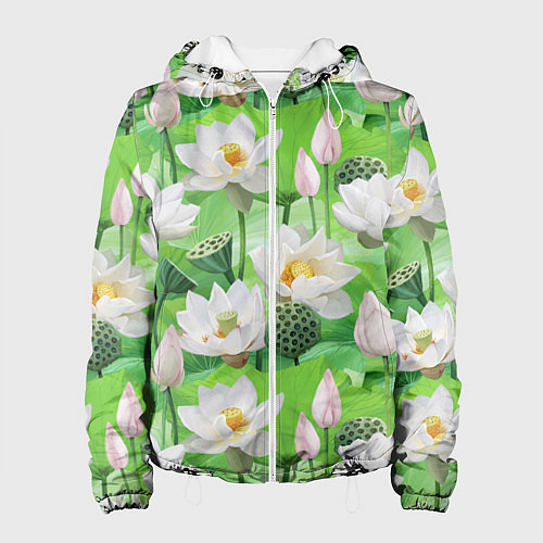 Женская куртка Озеро лотосов / 3D-Белый – фото 1