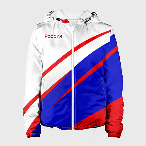Женская куртка Россия бело-сине-красный / 3D-Белый – фото 1