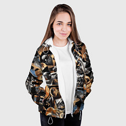 Куртка с капюшоном женская Итальянские мемы брайнрот, цвет: 3D-белый — фото 2