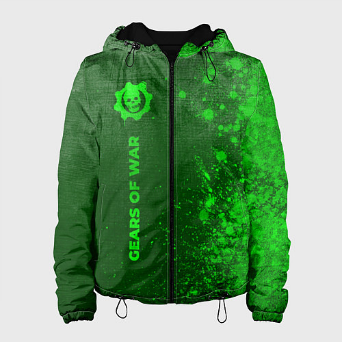 Женская куртка Gears of War - green gradient по-вертикали / 3D-Черный – фото 1