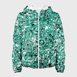 Женская куртка Бирюзовый с чёрно-белыми пятнами