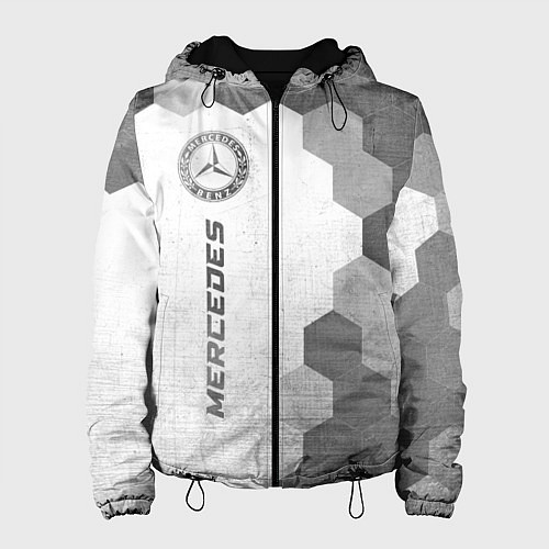 Женская куртка Mercedes - white gradient по-вертикали / 3D-Черный – фото 1