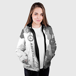 Куртка с капюшоном женская Mercedes - white gradient по-вертикали, цвет: 3D-черный — фото 2