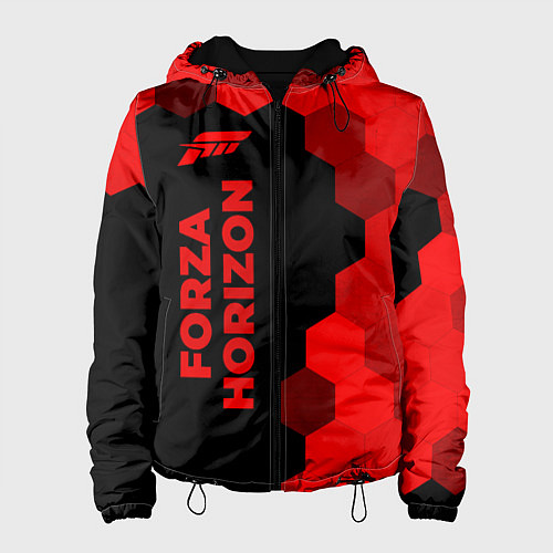 Женская куртка Forza Horizon - red gradient по-вертикали / 3D-Черный – фото 1