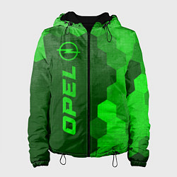 Куртка с капюшоном женская Opel - green gradient по-вертикали, цвет: 3D-черный