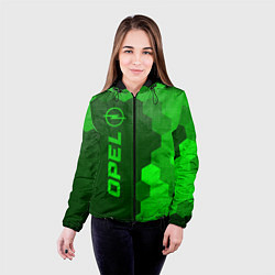 Куртка с капюшоном женская Opel - green gradient по-вертикали, цвет: 3D-черный — фото 2