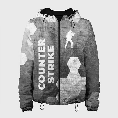 Женская куртка Counter Strike - grey gradient вертикально / 3D-Черный – фото 1