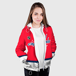 Куртка с капюшоном женская Вашингтон Кэпиталз хоккей, цвет: 3D-белый — фото 2