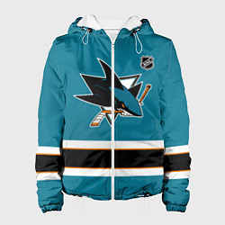 Куртка с капюшоном женская Сан Хосе Шаркс хоккей, цвет: 3D-белый