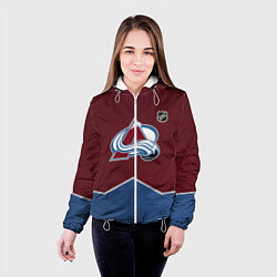 Куртка с капюшоном женская Колорадо Эвеланш хоккей, цвет: 3D-белый — фото 2