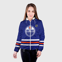 Куртка с капюшоном женская Эдмонтон Ойлерз хоккей, цвет: 3D-белый — фото 2