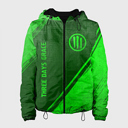 Куртка с капюшоном женская Three Days Grace - green gradient вертикально, цвет: 3D-черный