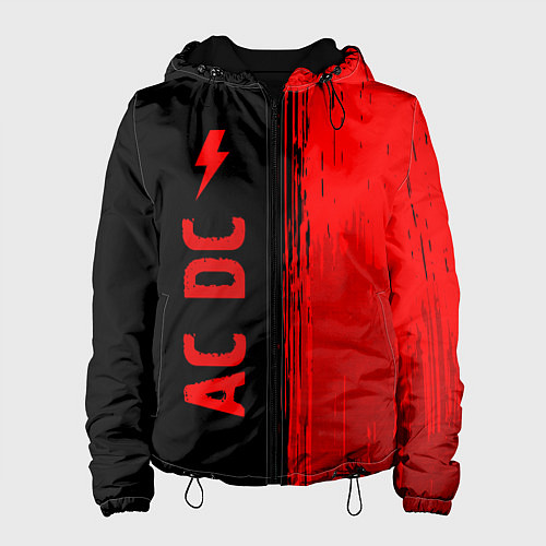 Женская куртка AC DC - red gradient по-вертикали / 3D-Черный – фото 1