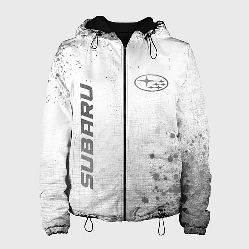 Женская куртка Subaru - white gradient вертикально / 3D-Черный – фото 1