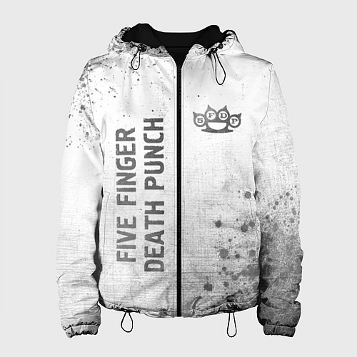 Женская куртка Five Finger Death Punch - white gradient вертикаль / 3D-Черный – фото 1