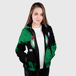 Куртка с капюшоном женская Бостон Селтикс баскетбольный клуб, цвет: 3D-черный — фото 2