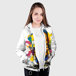 Куртка с капюшоном женская Рисунок красками Барт Симпсон, цвет: 3D-белый — фото 2