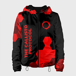 Куртка с капюшоном женская The Callisto Protocol - red gradient вертикально, цвет: 3D-черный