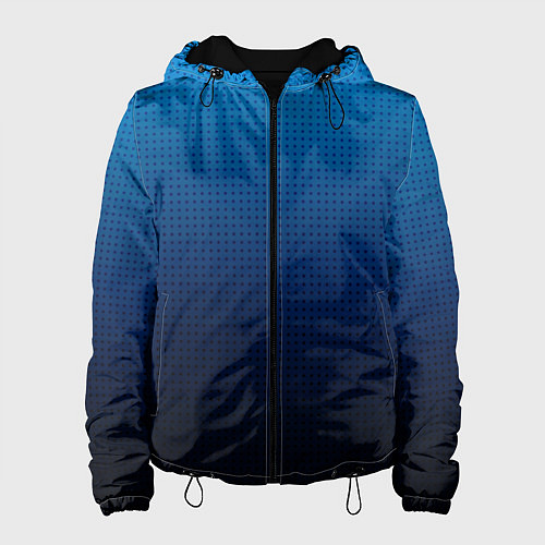 Женская куртка Из голубого в чёрный градиент с точками / 3D-Черный – фото 1