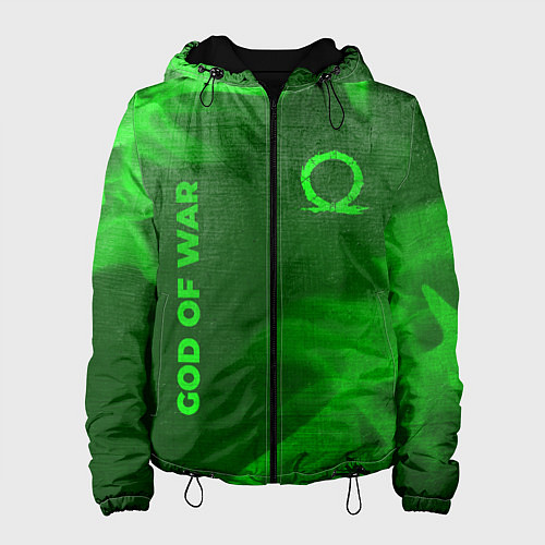 Женская куртка God of War - green gradient вертикально / 3D-Черный – фото 1