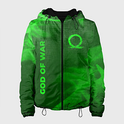 Куртка с капюшоном женская God of War - green gradient вертикально, цвет: 3D-черный