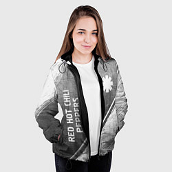 Куртка с капюшоном женская Red Hot Chili Peppers - grey gradient вертикально, цвет: 3D-черный — фото 2