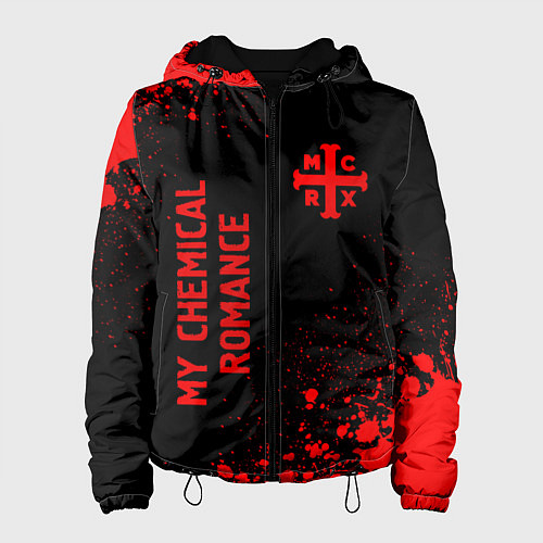 Женская куртка My Chemical Romance - red gradient вертикально / 3D-Черный – фото 1