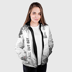 Куртка с капюшоном женская Fall Out Boy - white gradient вертикально, цвет: 3D-черный — фото 2