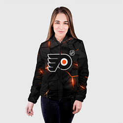 Куртка с капюшоном женская Филадельфия Флайерз - НХЛ хоккей, цвет: 3D-черный — фото 2