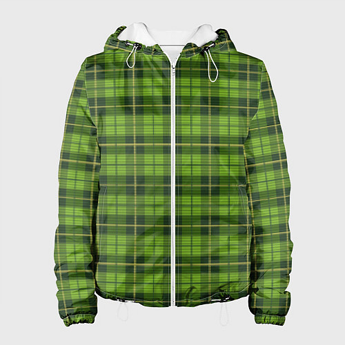 Женская куртка Зеленый тартан / 3D-Белый – фото 1