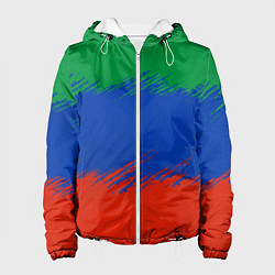 Куртка с капюшоном женская Дагестанские цвета, цвет: 3D-белый