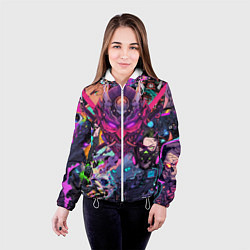Куртка с капюшоном женская Стиль Cyberpunk, цвет: 3D-белый — фото 2