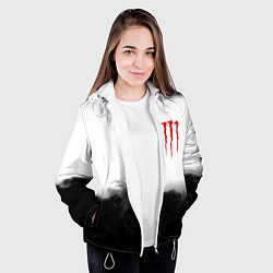 Куртка с капюшоном женская Monster energy splash smoke, цвет: 3D-белый — фото 2