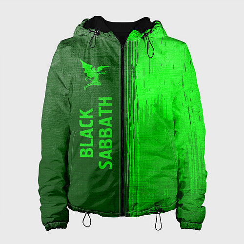 Женская куртка Black Sabbath - green gradient по-вертикали / 3D-Черный – фото 1