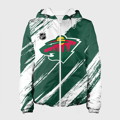 Женская куртка Миннесота Уайлд - зеленый и белый / 3D-Белый – фото 1