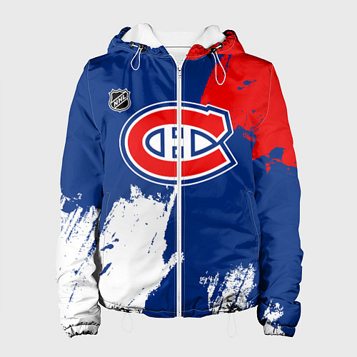 Женская куртка Монреаль Канадиенс - брызги краски / 3D-Белый – фото 1